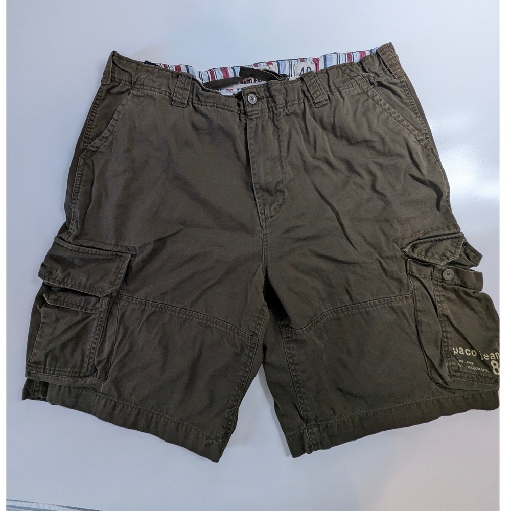 Paco Jeans Co Mens Cargo Shorts Size 40 Brown Olive Drab Cotton PJ91043-732119